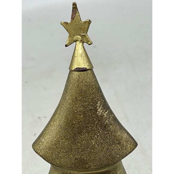 Christmas stocking hanger tree star layer gold metal 8.5" READ - Picture 4 of 7